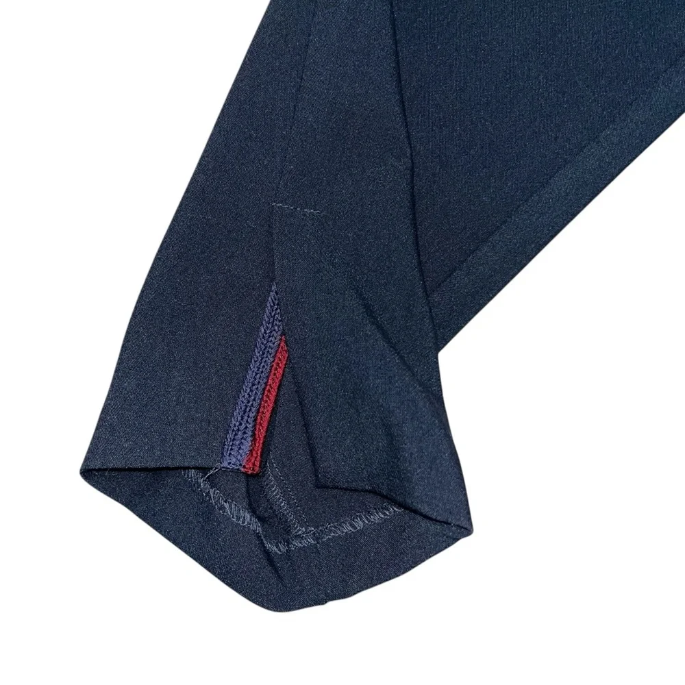 Anthropologie Navy Blue Copley Tapered Leg Pleated Trouser Pants size XS